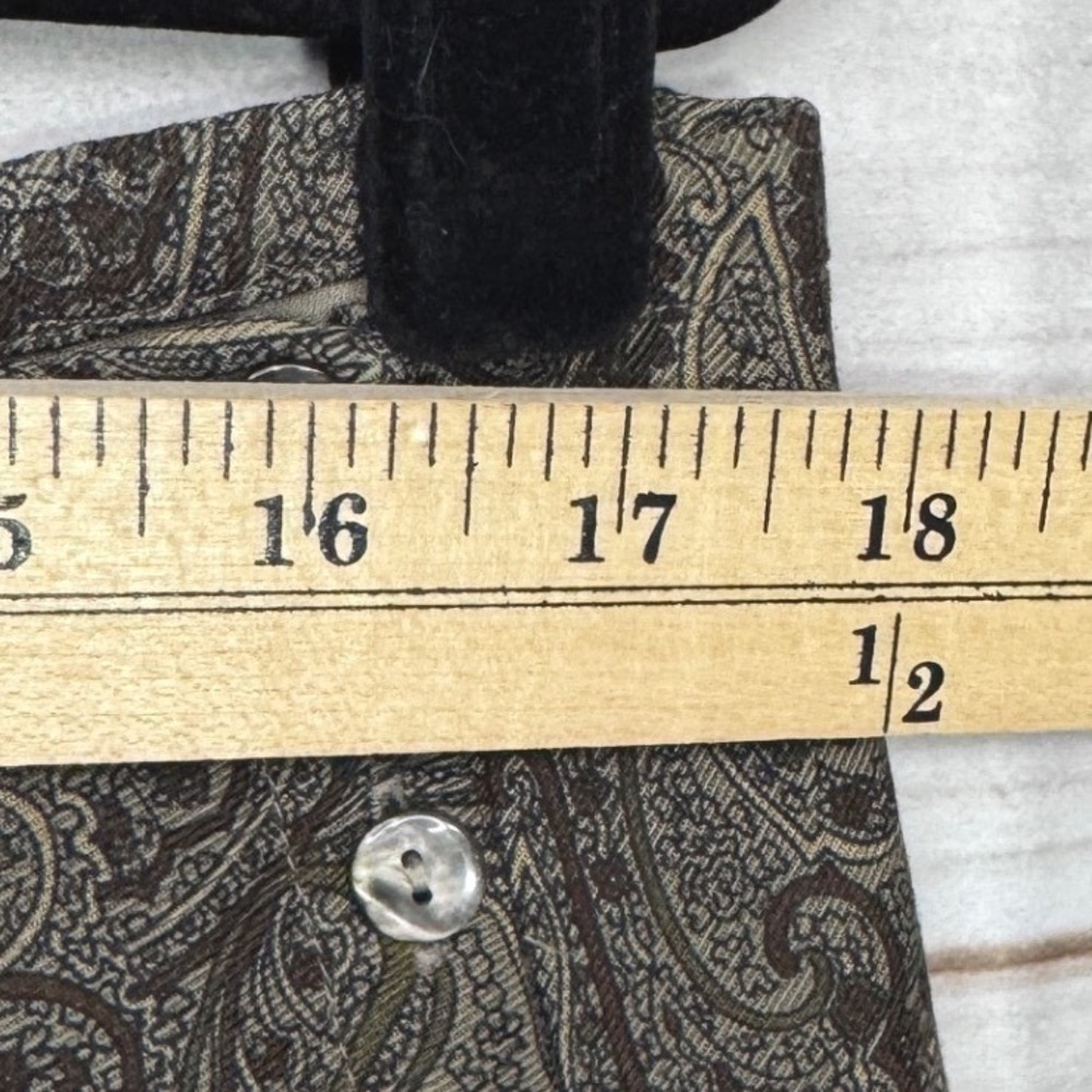 VTG 90s The Limited Womens Paisley Midi Skirt Brown Wool Blend Side Button 14 - Picture 5 of 6
